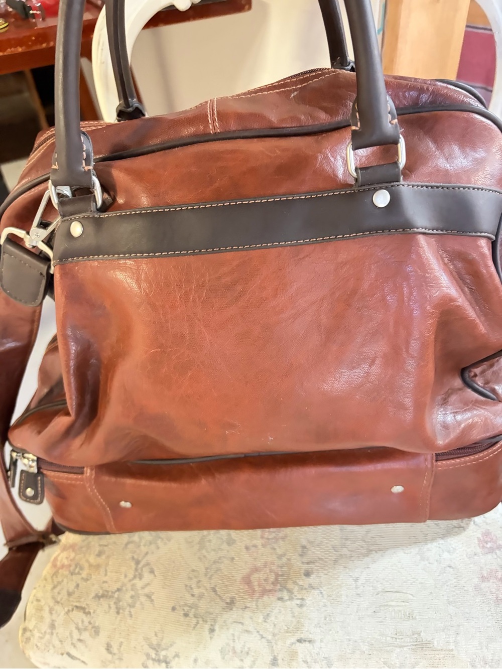 Mentor 90s leather bag with bottom compartment VINTAGE LUXE Retro Mentor Twotone